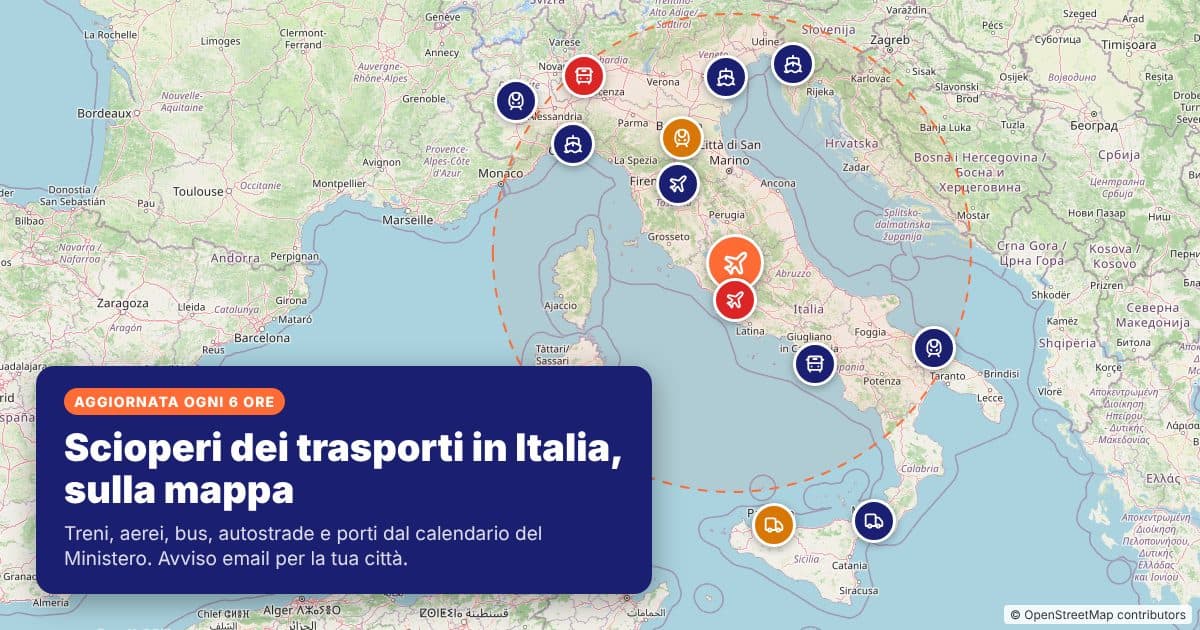 Scioperi trasporti oggi: mappa di treni, aerei e bus in Italia